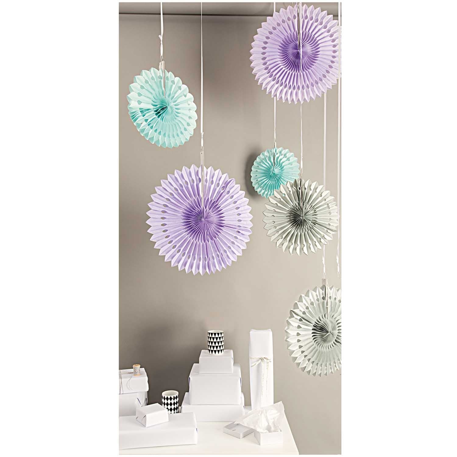 LILAC, GREY & MINT PAPER FANS | SET OF 3 - OTHERLETTERS