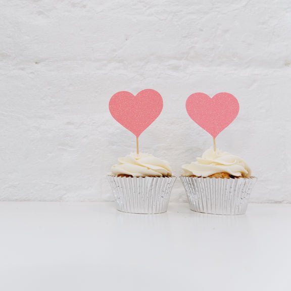 MIXED COLOURED HEART | CUPCAKE TOPPERS - OTHERLETTERS