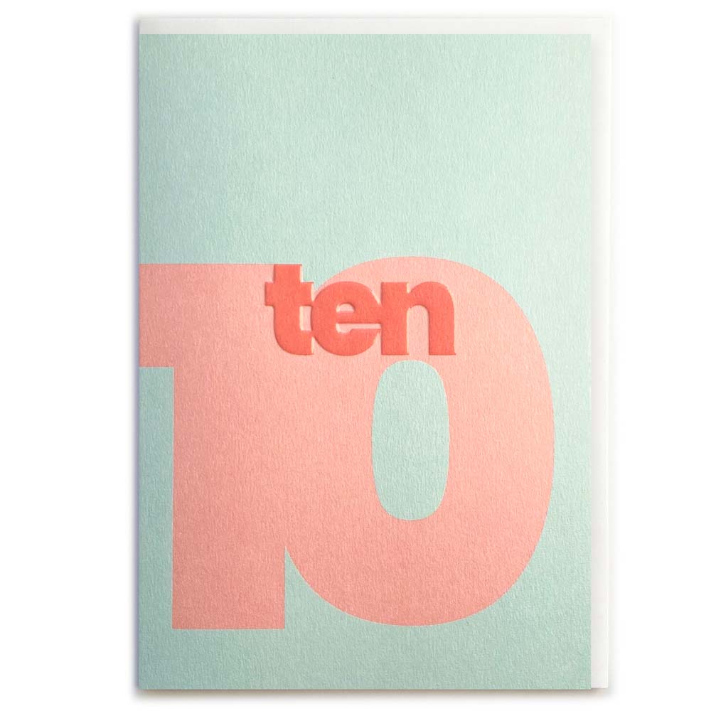 NUMBER 10 (CORAL) | CARD BY ROSIE MADE THING - OTHERLETTERS