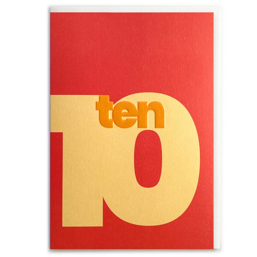 NUMBER 10 (ORANGE) | CARD BY ROSIE MADE A THING - OTHERLETTERS