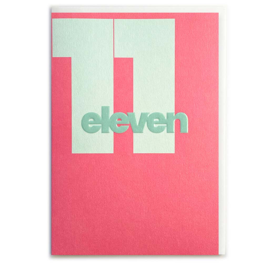 NUMBER 11 (MINT) | CARD BY ROSIE MADE A THING - OTHERLETTERS