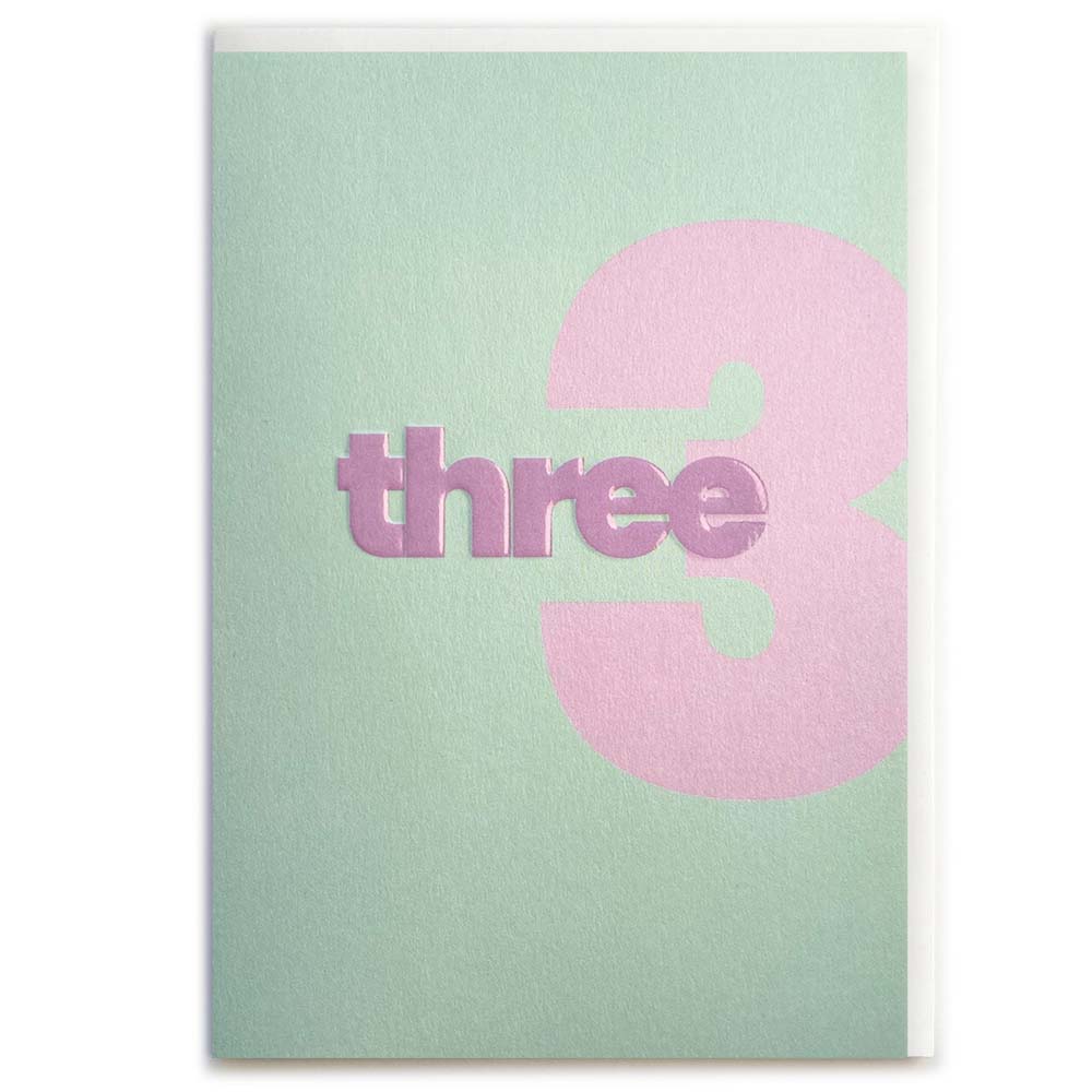 NUMBER 3 (LILAC) | CARD BY ROSIE MADE A THING - OTHERLETTERS