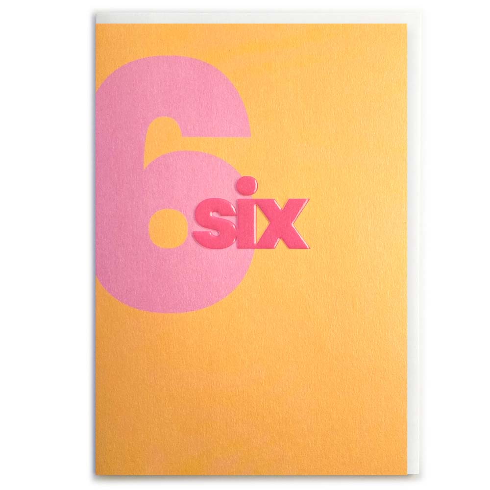 NUMBER 6 (PINK) | CARD BY ROSIE MADE A THING - OTHERLETTERS