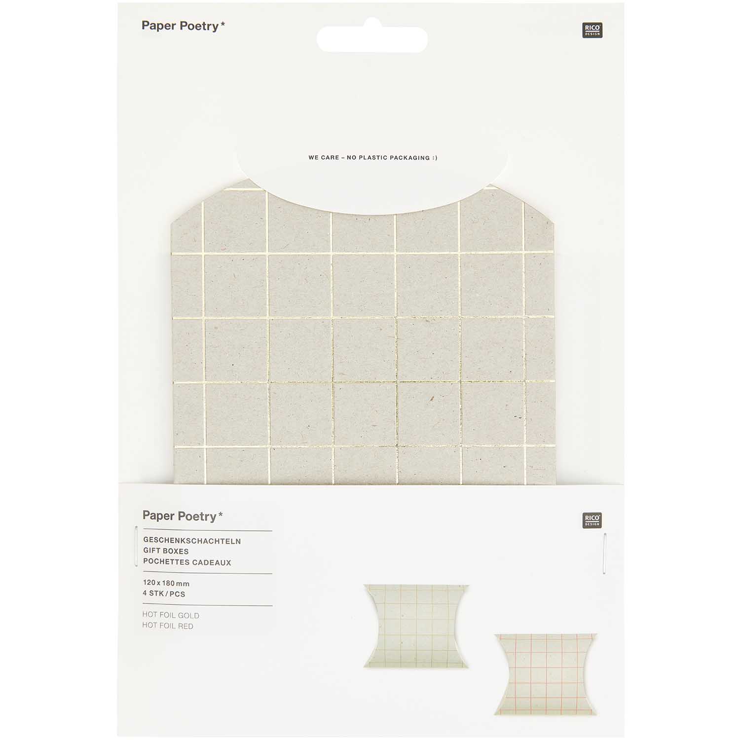 PILLOW BOXES | GREY CARDBOARD WITH GRID - OTHERLETTERS