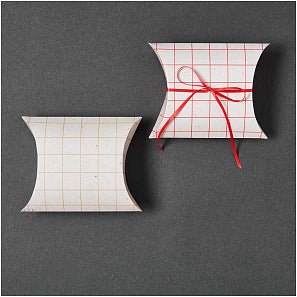 PILLOW BOXES | GREY CARDBOARD WITH GRID - OTHERLETTERS