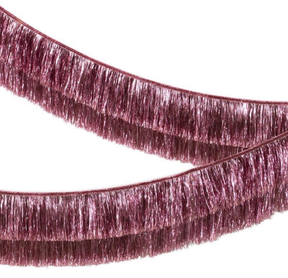 PINK FRINGED TINSEL GARLAND - OTHERLETTERS