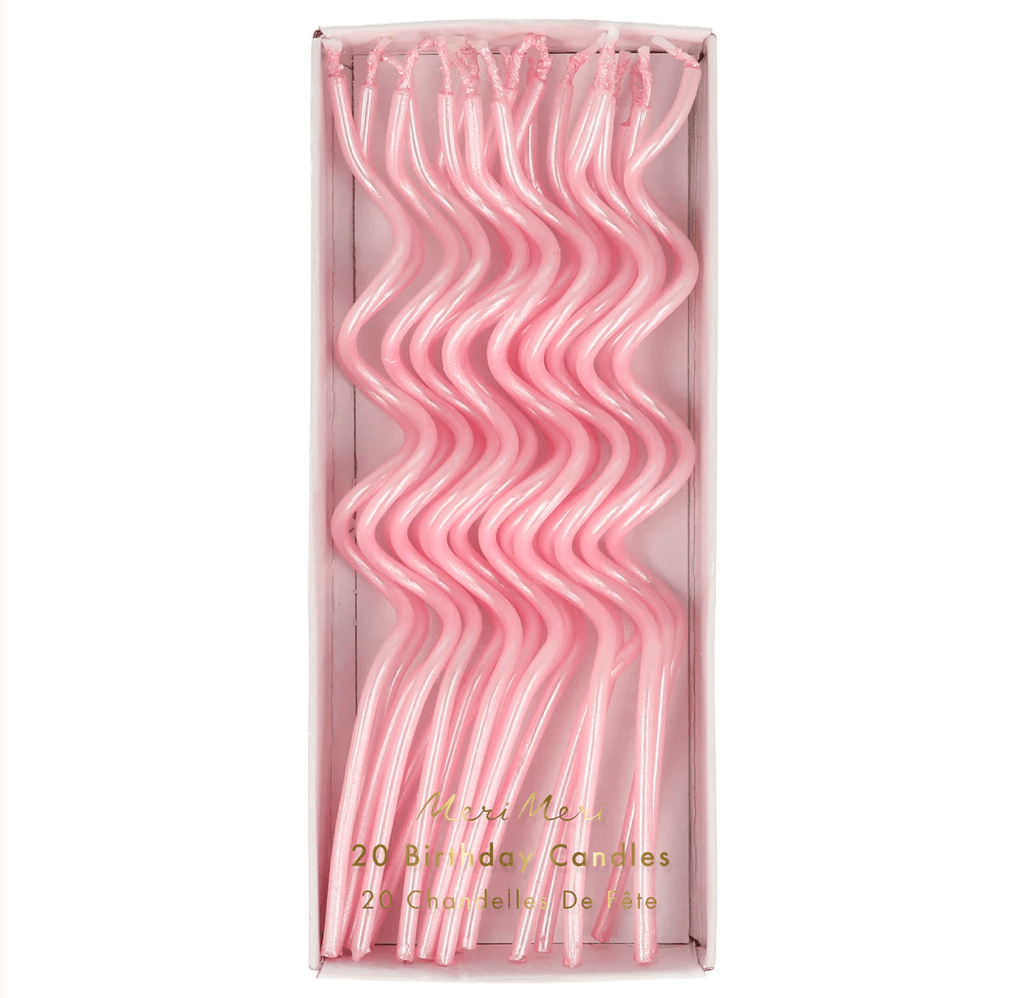 PINK SWIRLY CAKE CANDLES - OTHERLETTERS