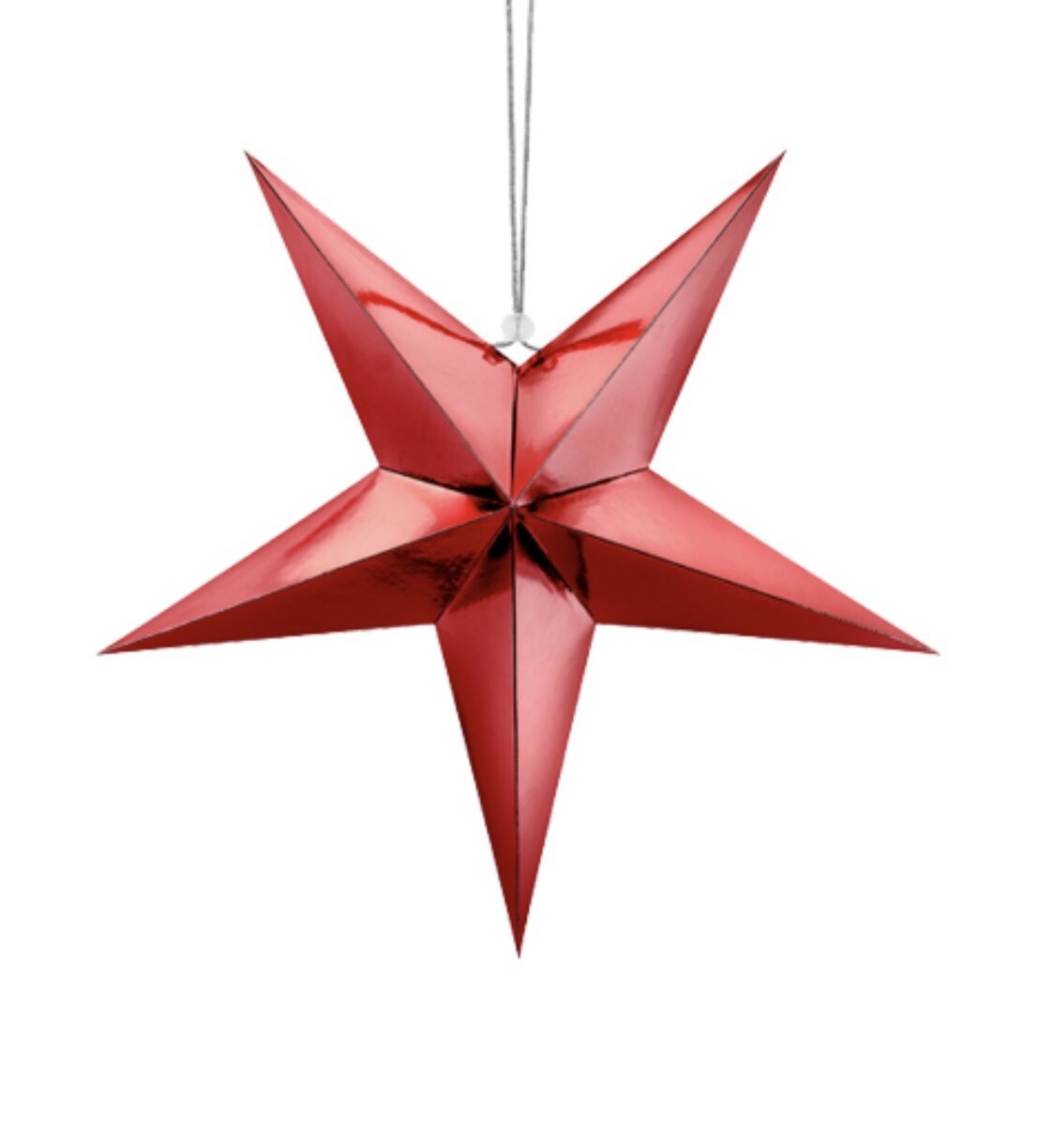 RED SHINY PAPER STAR - OTHERLETTERS