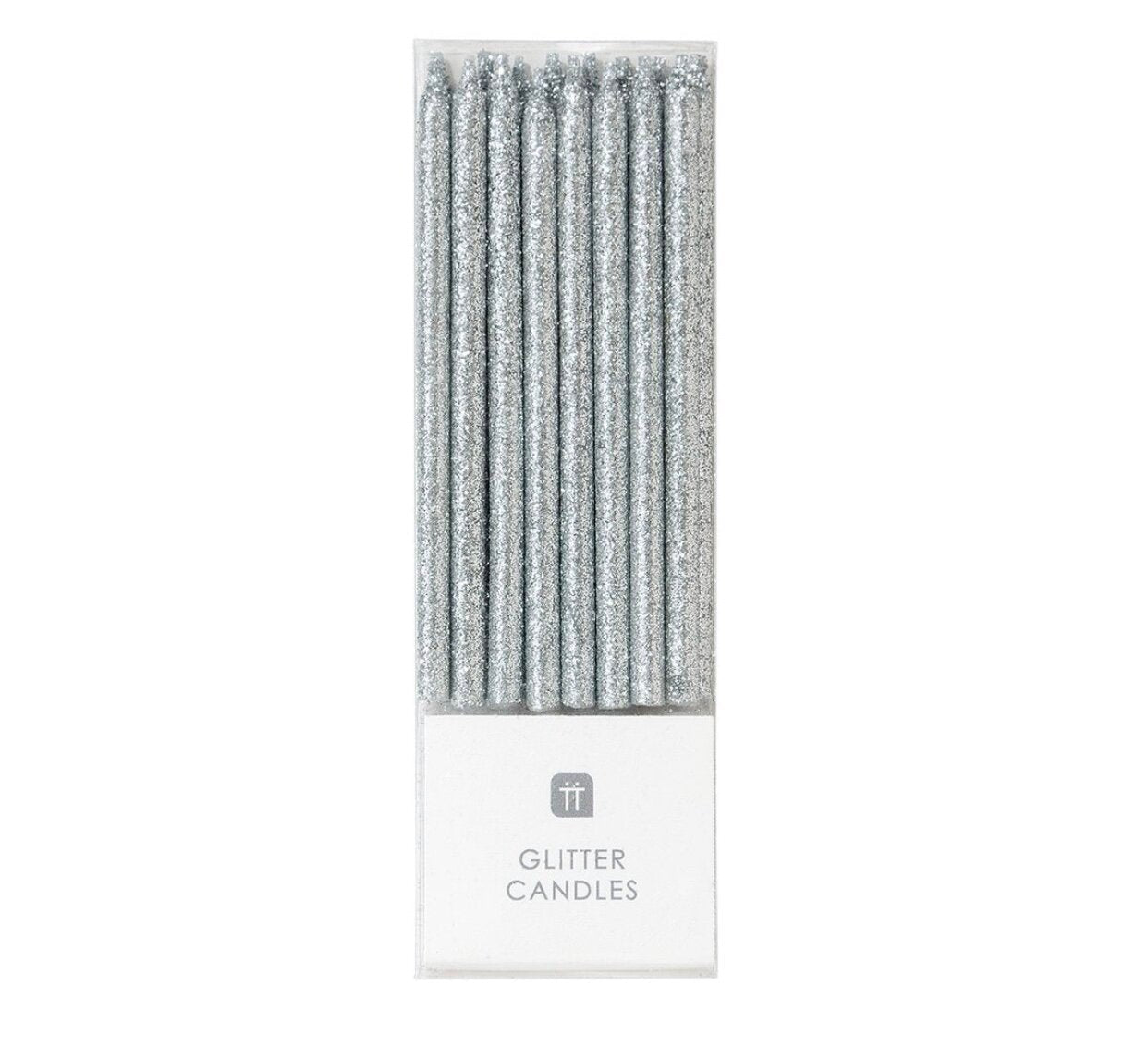 SHORT SILVER GLITTER CANDLES - OTHERLETTERS