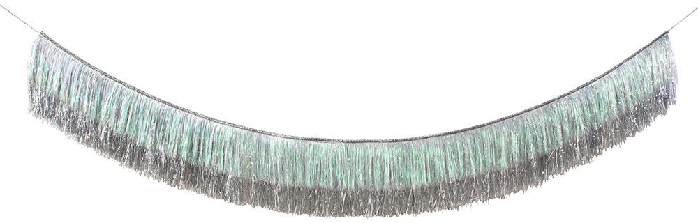 SILVER IRIDESCENT FRINGED TINSEL GARLAND - OTHERLETTERS