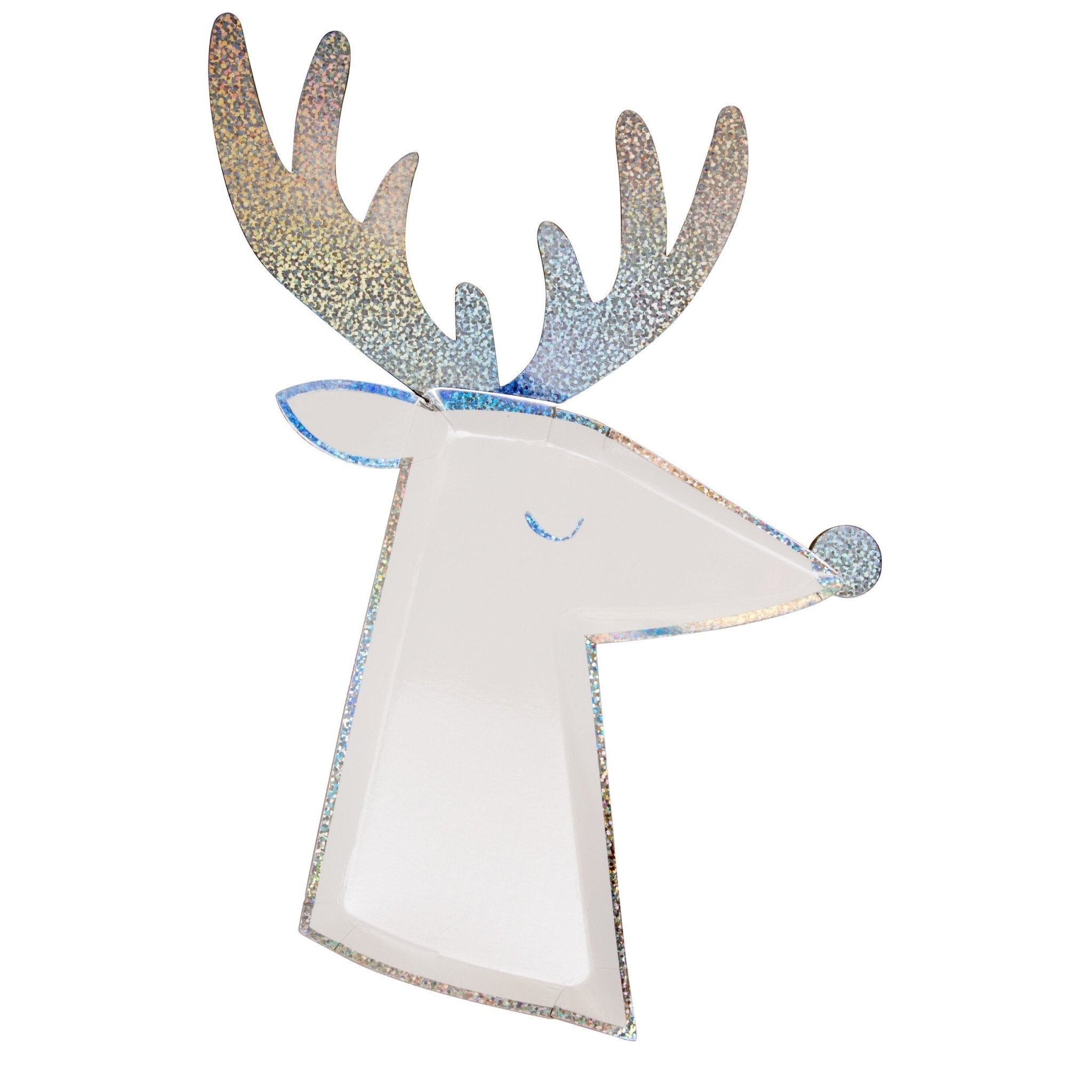 SILVER SPARKLE REINDEER PLATES - OTHERLETTERS