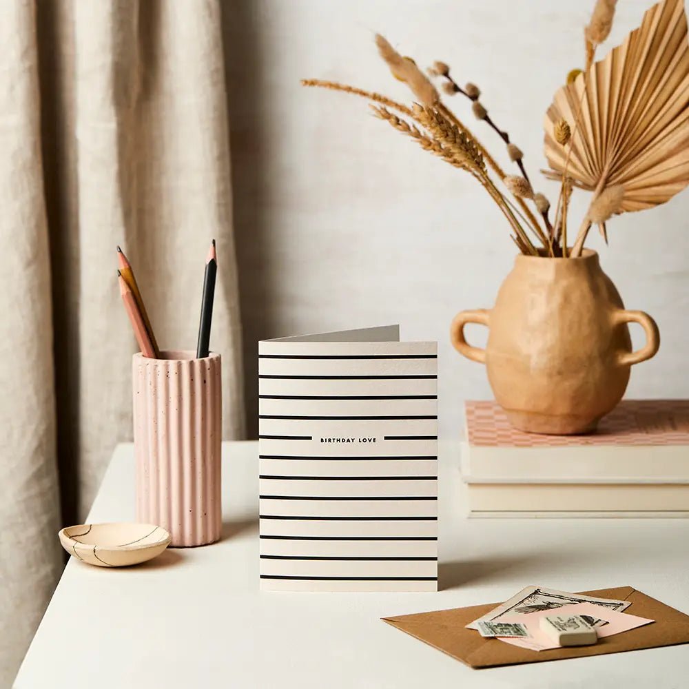 STRIPED BIRTHDAY LOVE | CARD BY KATIE LEAMON - OTHERLETTERS