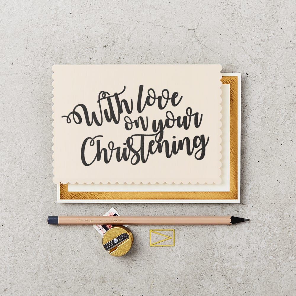 WITH LOVE ON YOUR CHRISTENING PINK | CARD BY KATIE LEAMON - OTHERLETTERS