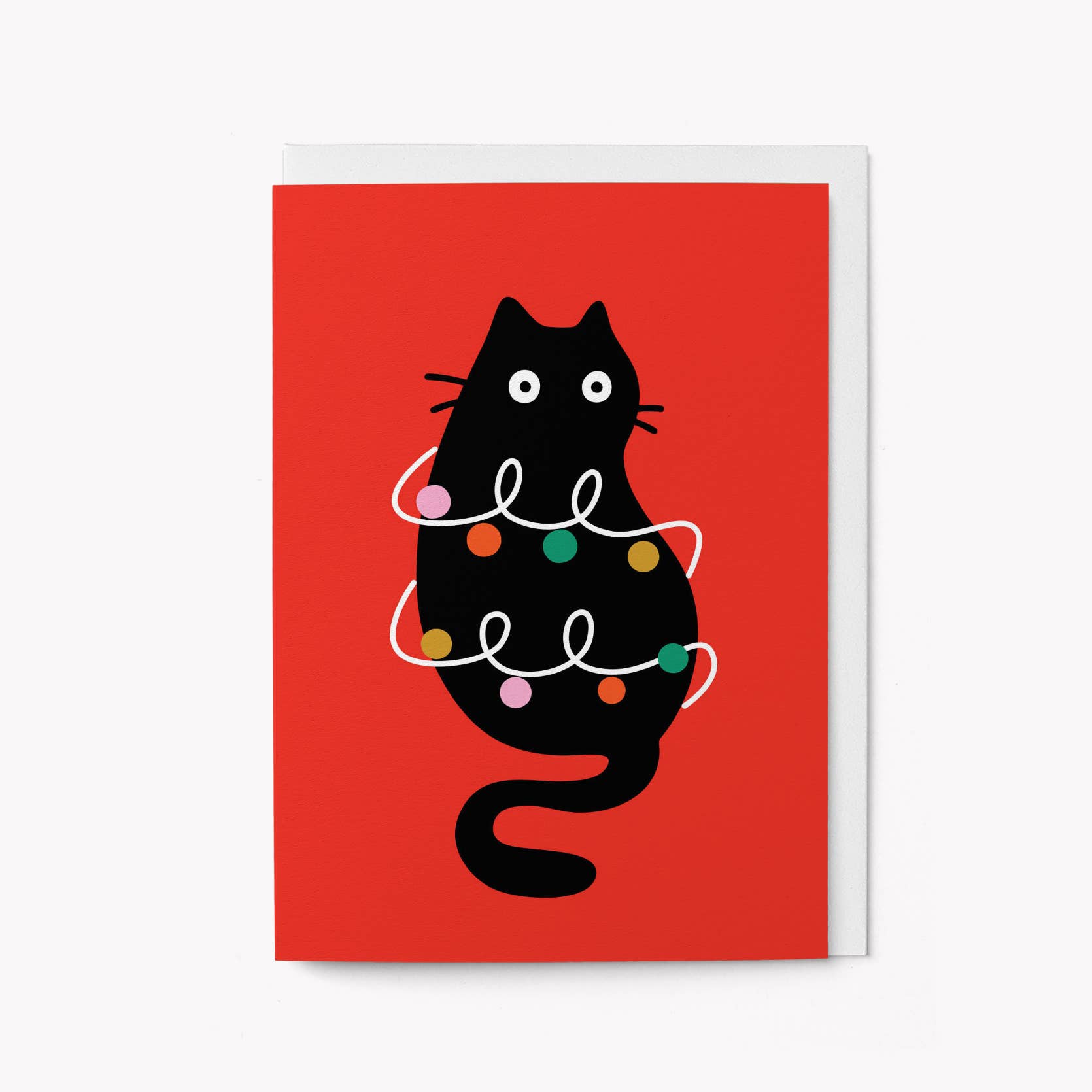 CHRISTMAS LIGHTS CAT | CARD BY GRAPHIC FACTORY