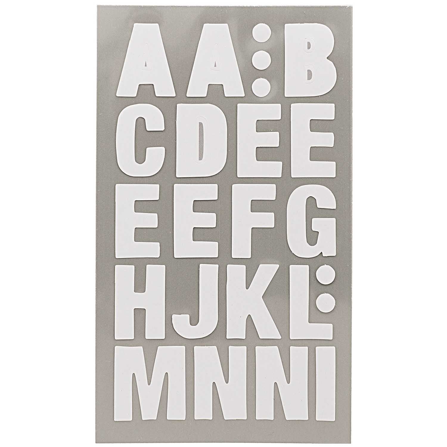 WHITE ALPHABET STICKERS