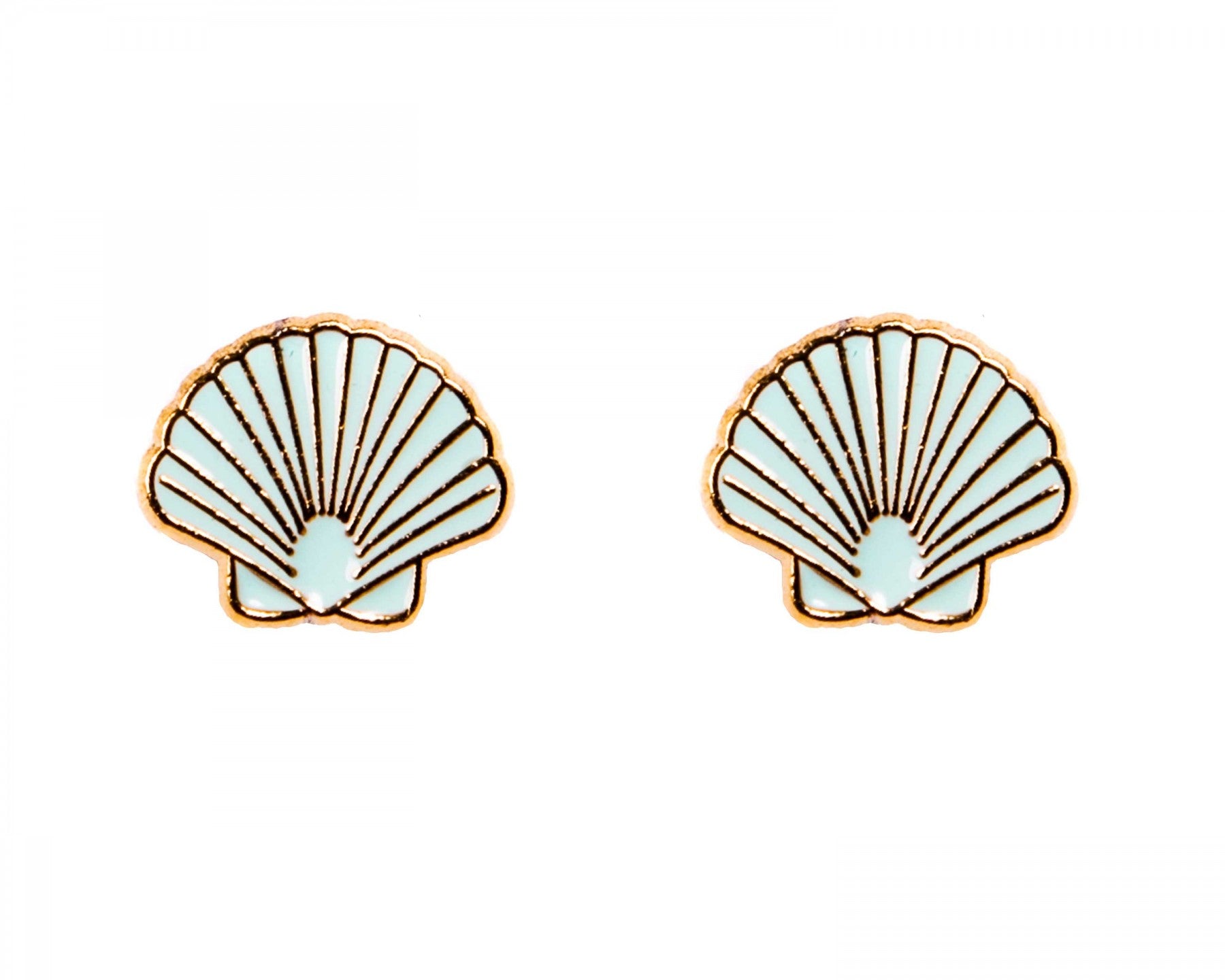 JOAN SHELL EARRINGS - BLUE