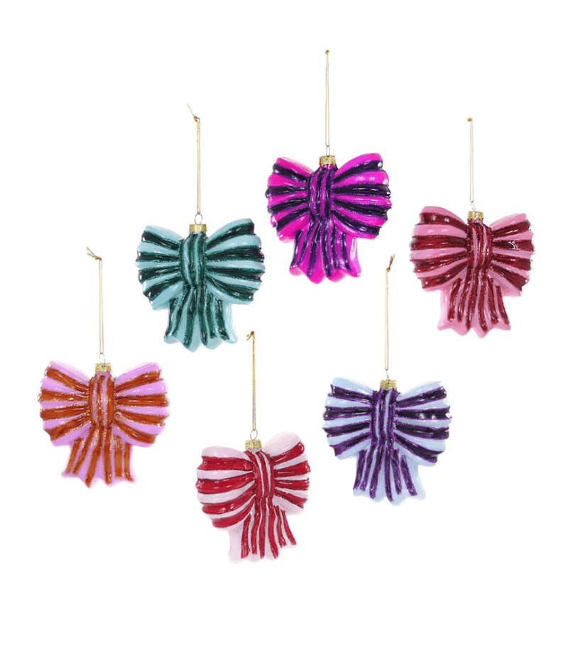 1 GLASS BOW TREE DECORATION | ASSORTED COLOURS - OTHERLETTERS