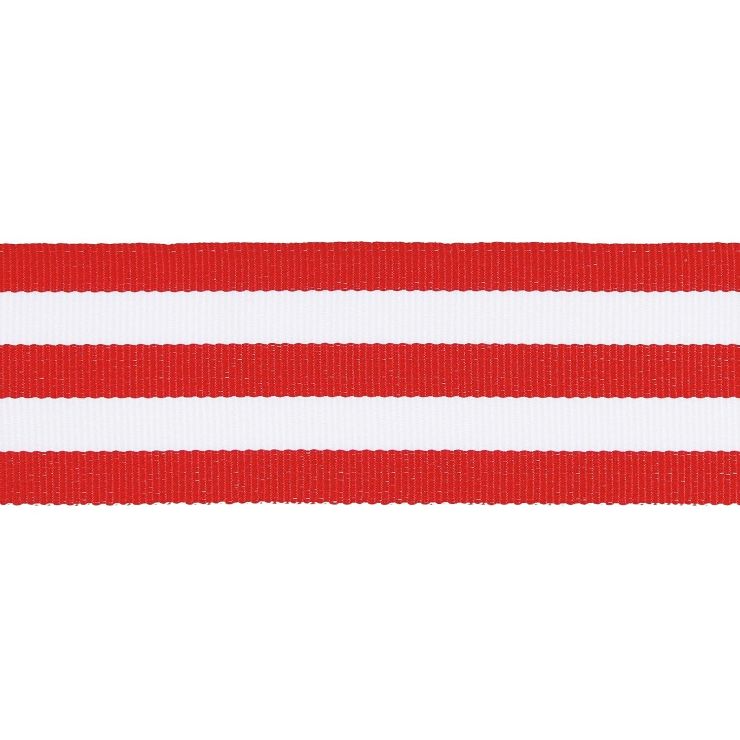 WOVEN RIBBON DUO STRIPES | RED/ WHITE 38mm - OTHERLETTERS