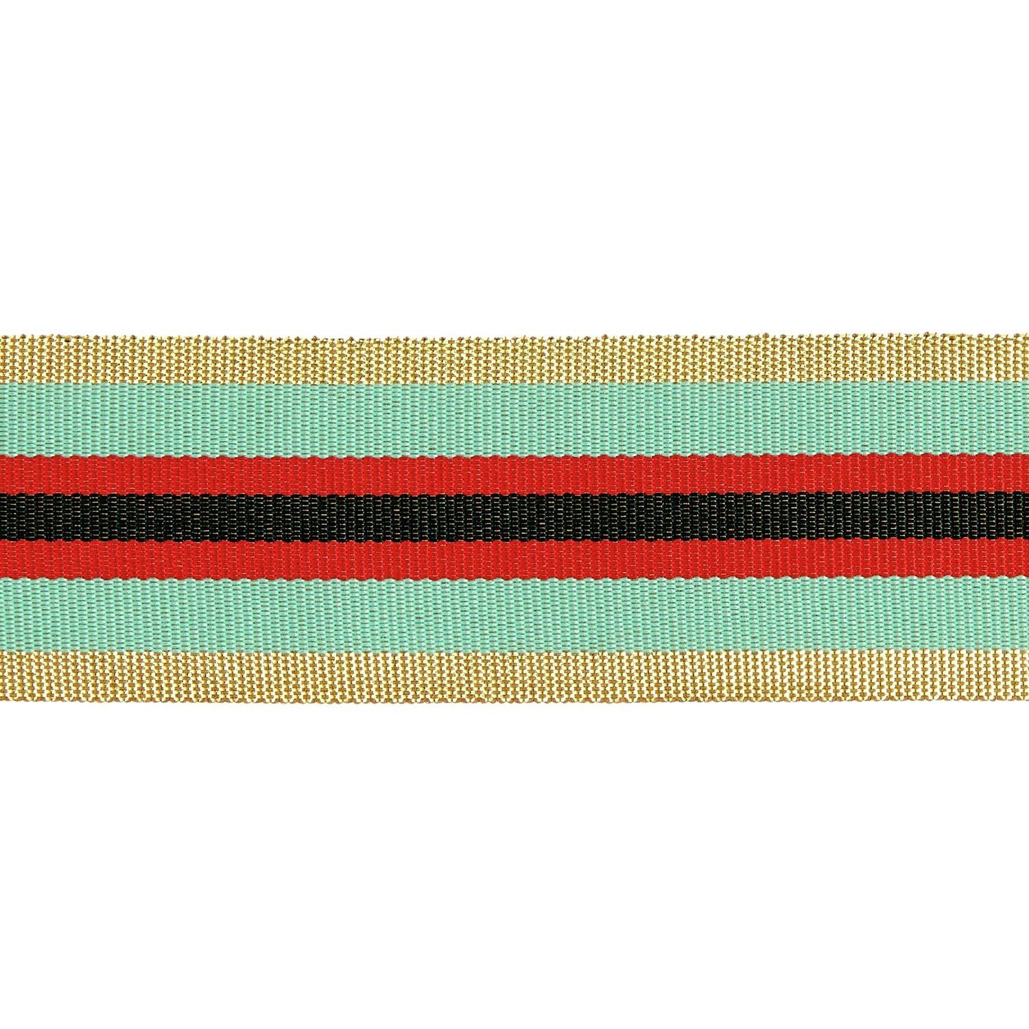 MULTI STRIP RIBBON GOLD/GREEN/ RED 38mm - OTHERLETTERS