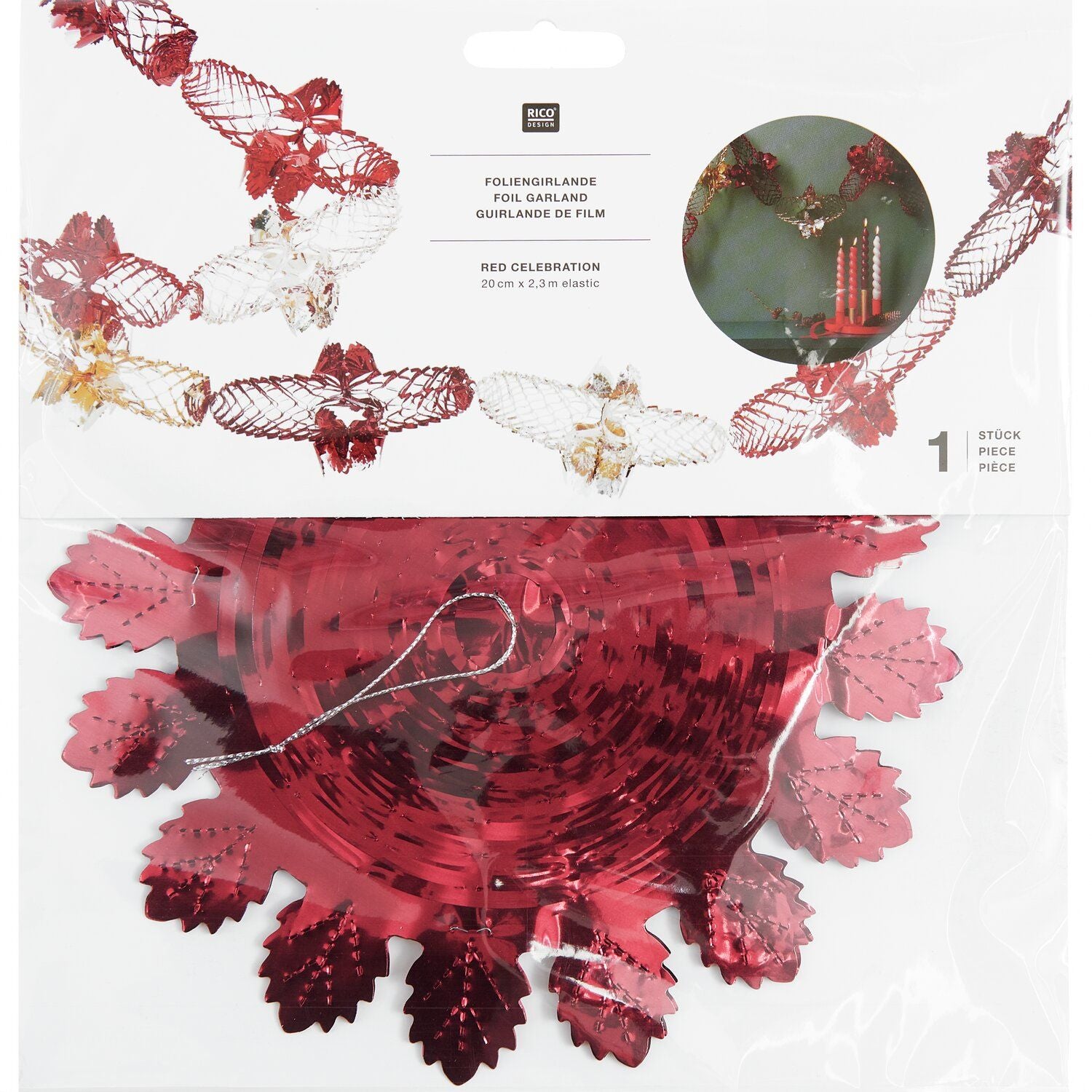 RETRO FOIL GARLAND | RED & GOLD MIX - OTHERLETTERS