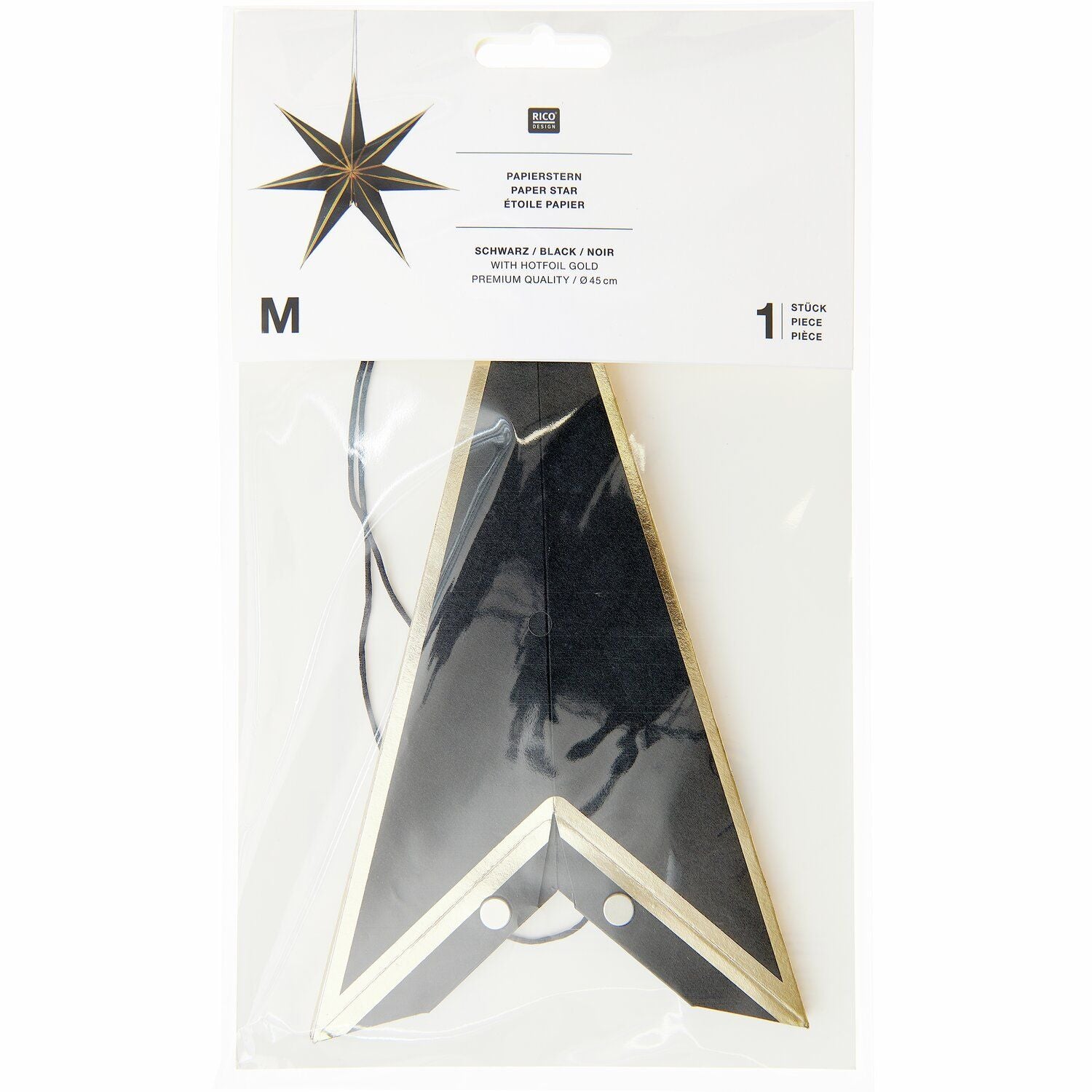 BLACK & GOLD PAPER STAR - OTHERLETTERS