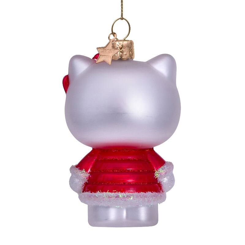 HELLO KITTY WITH SANTA DRESS GLASS TREE DECORATION - OTHERLETTERS