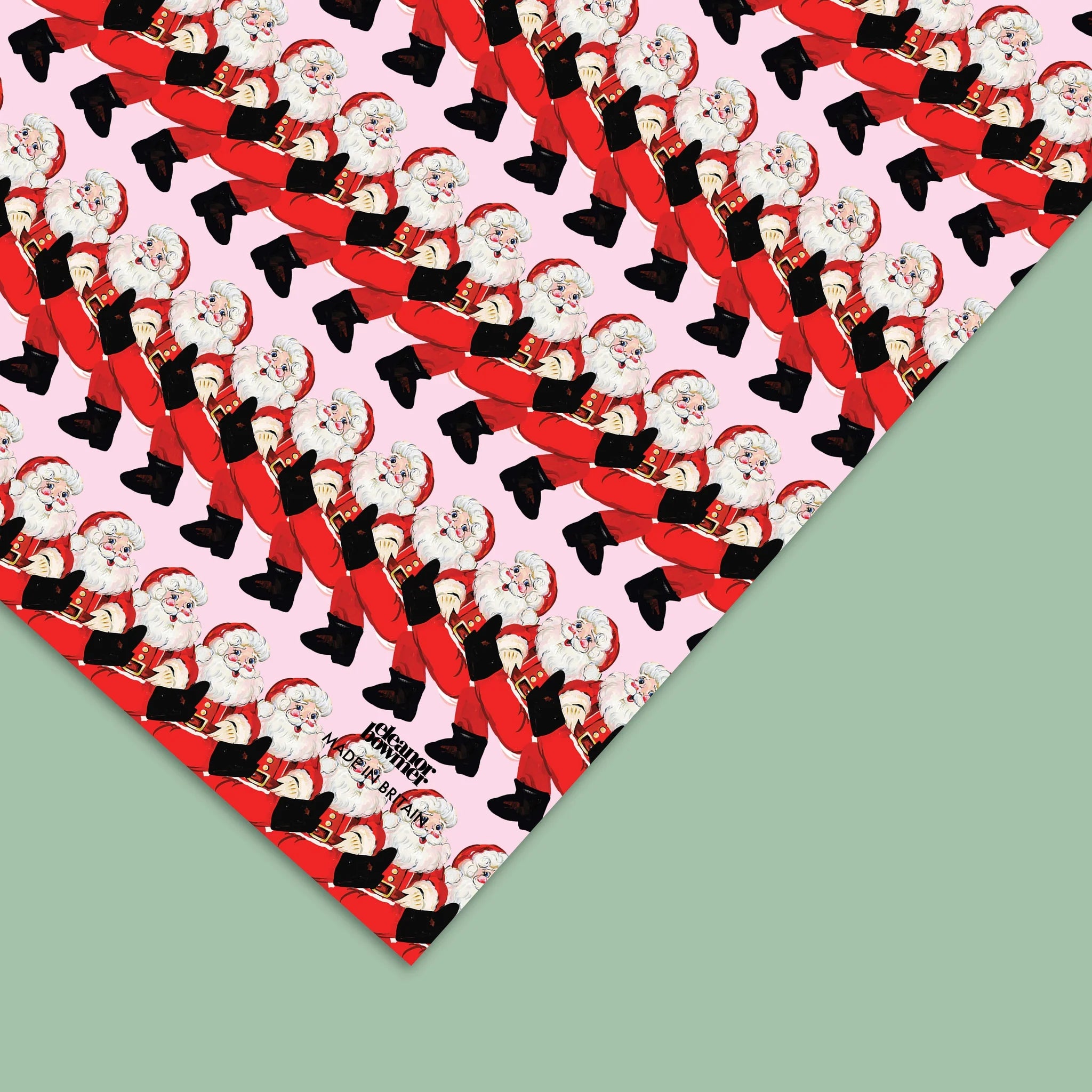 CAN CAN SANTA CHRISTMAS WRAP | 3 SHEETS ROLLED