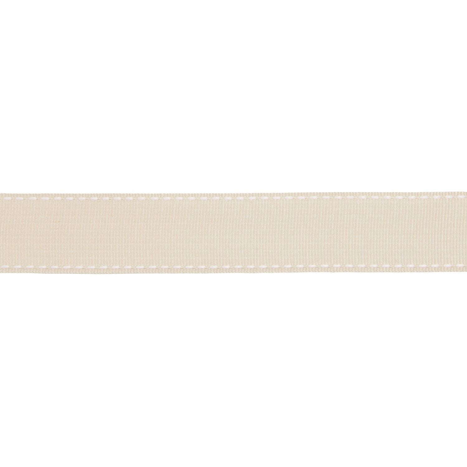 RIBBON WITH SEAM | BEIGE & WHITE 25mm
