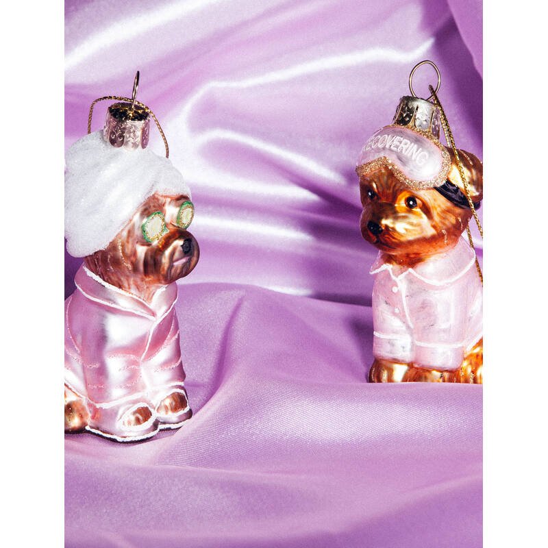 SELF CARE DOG GLASS TREE DECORATION - OTHERLETTERS
