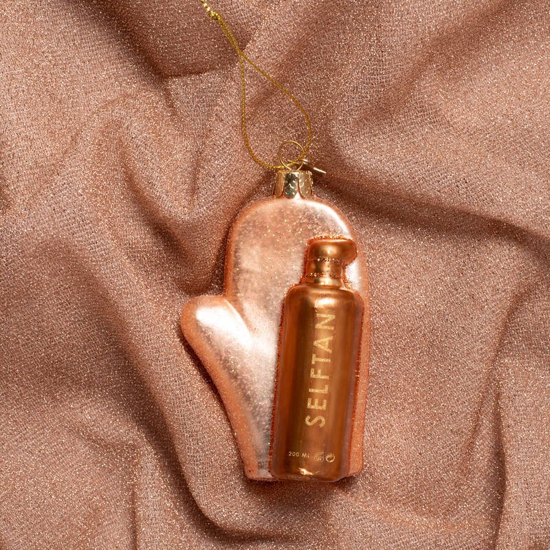 TANNING MITT GLASS TREE DECORATION - OTHERLETTERS