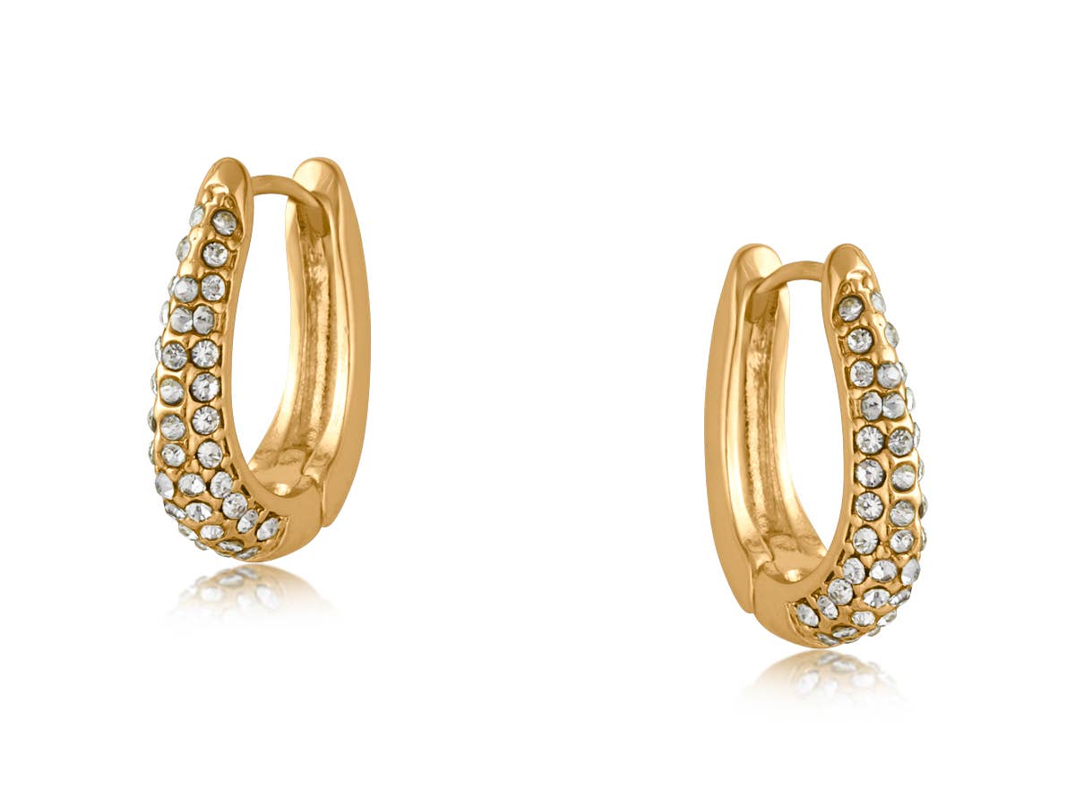 Gold Sofia small organic hoop earrings