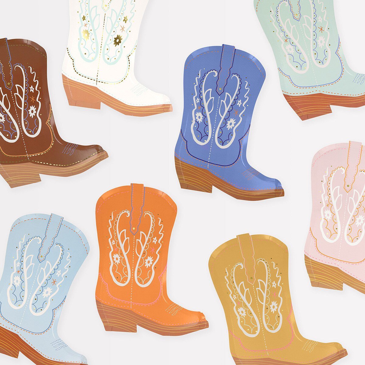 WESTERN BOOT PAPER PLATES - OTHERLETTERS