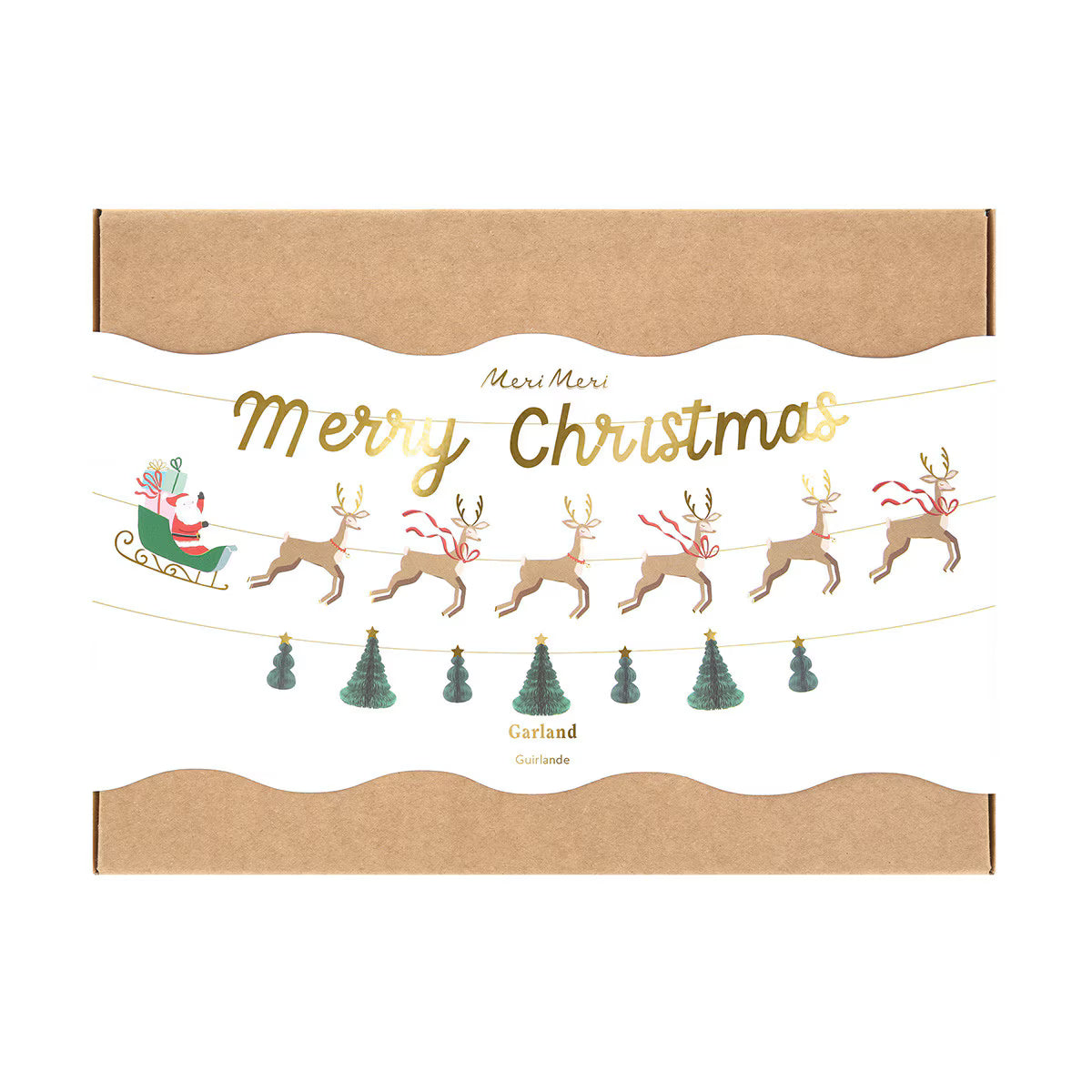 SANTA SLEIGH  & REINDEER GARLAND SET