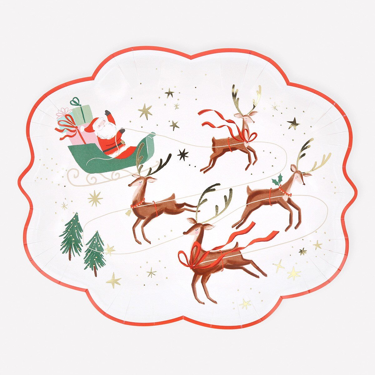 SANTA, SLEIGH & REINDEER PAPER PLATES - OTHERLETTERS