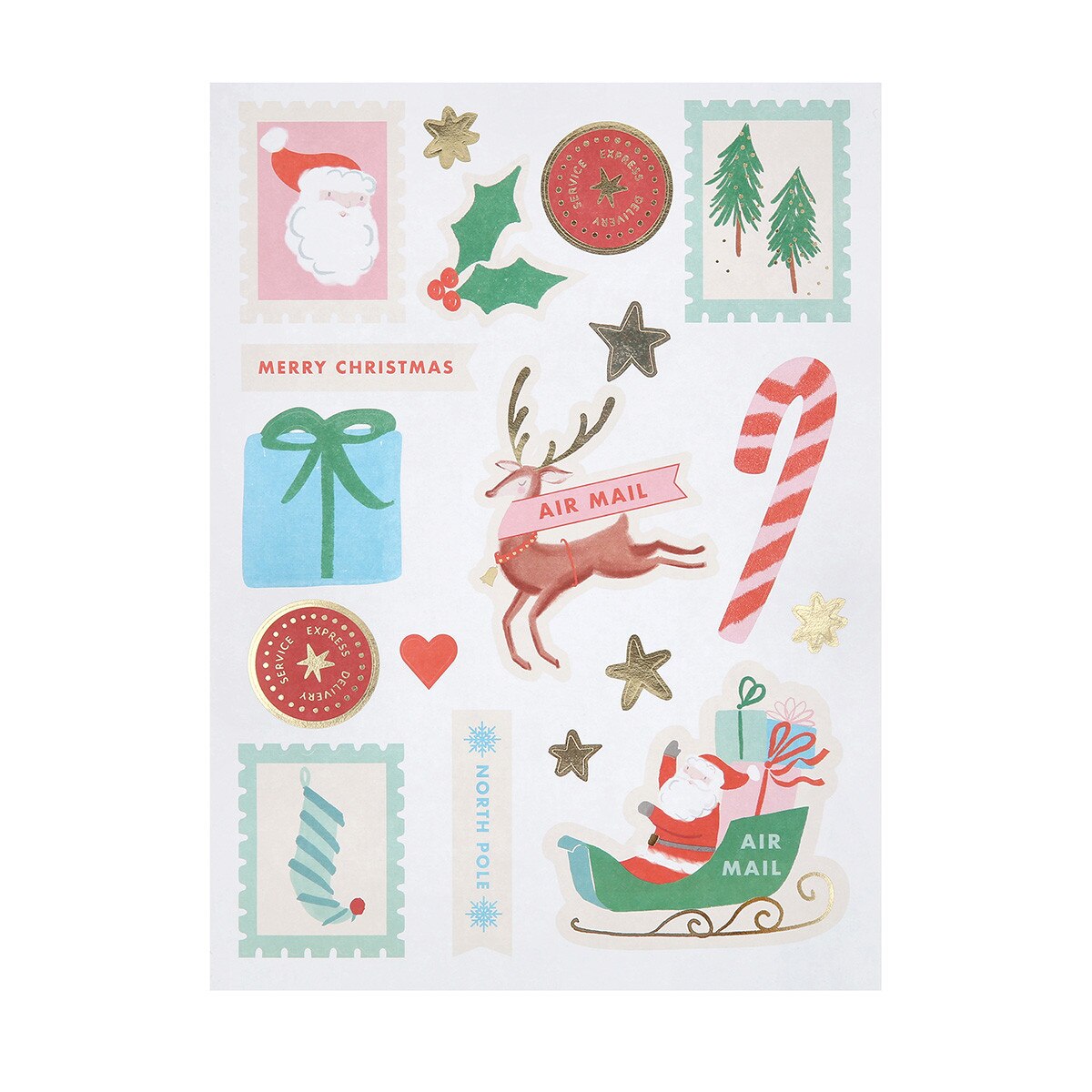 Christmas stickers included in the letter to Santa kit