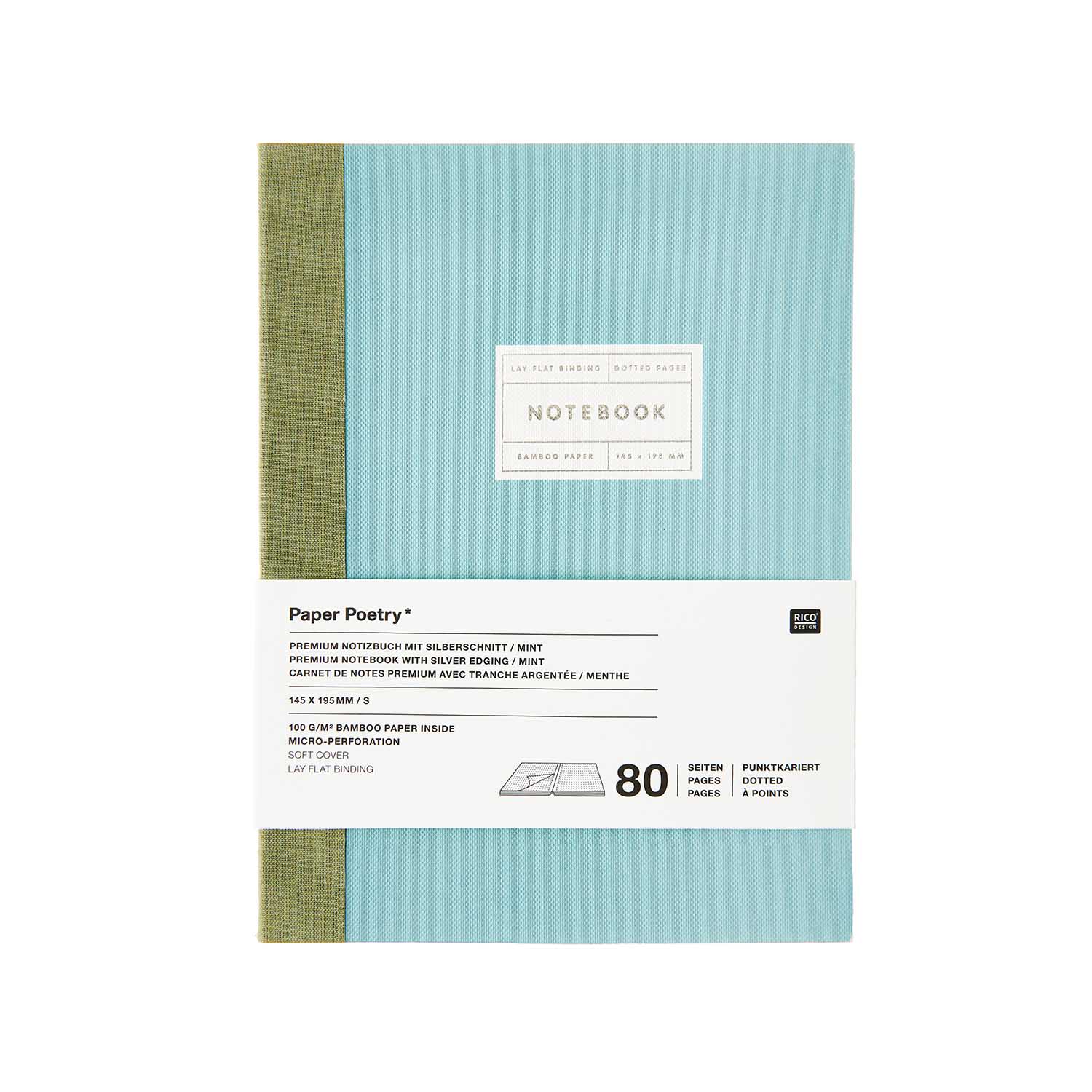 LAY FLAT NOTEBOOK | MINT & GREEN (S) - OTHERLETTERS