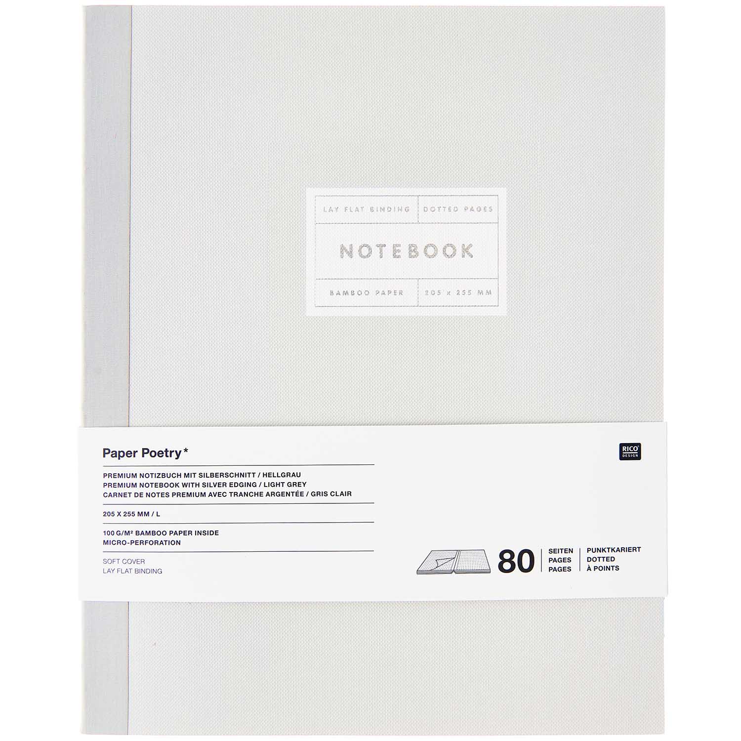 LAY FLAT NOTEBOOK | LIGHT GREY (L) - OTHERLETTERS