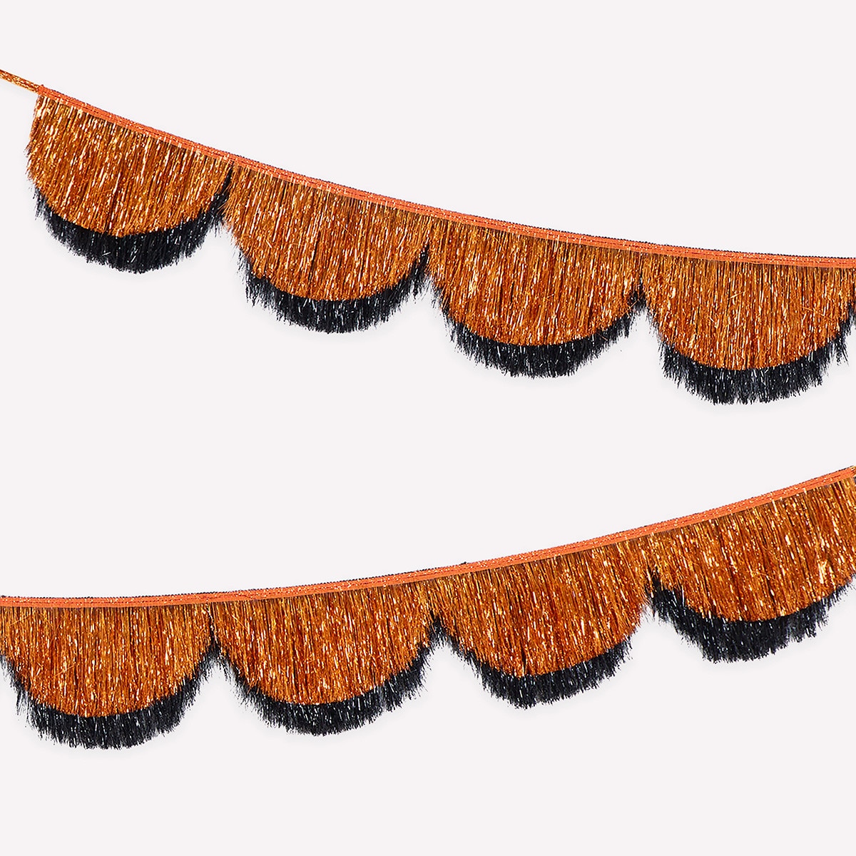 ORANGE & BLACK TINSEL SCALLOPED GARLAND