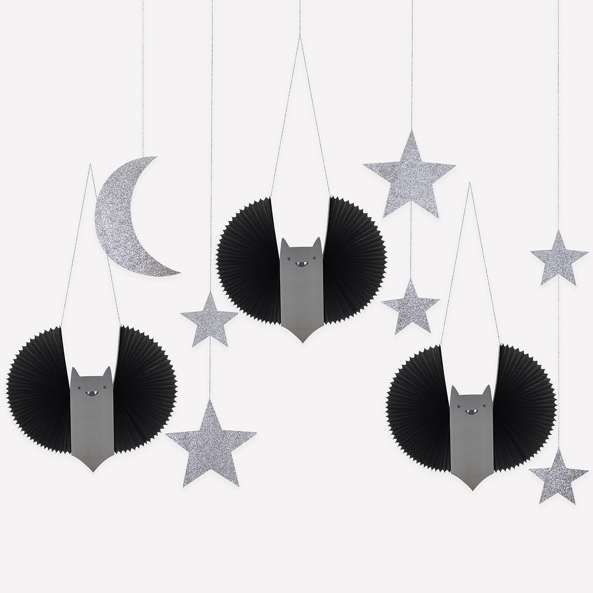 LARGE BAT, STARS & MOON HANGING DECORATIONS