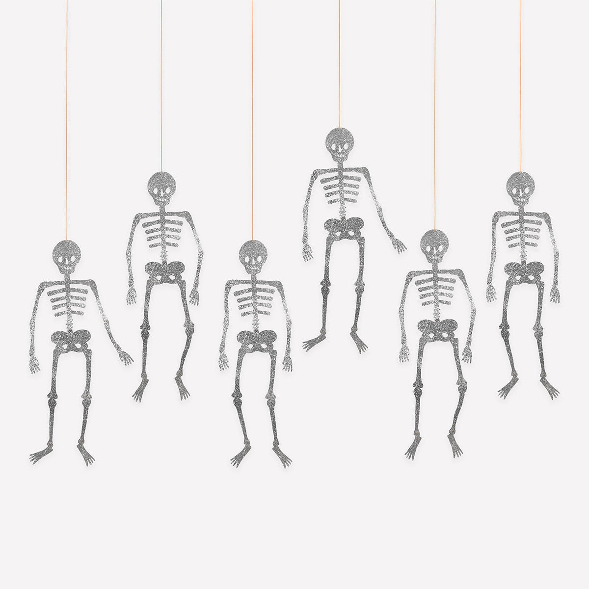 GLITTER JOINTED SKELETON DECORATIONS