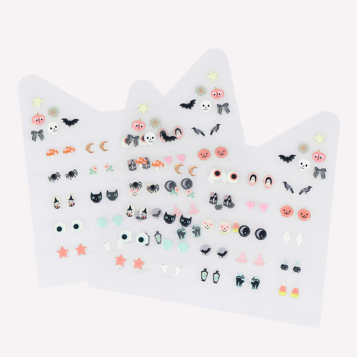 Halloween stick on earrings, characters and icons in classic seasonal colours