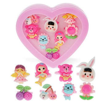 CUTE RINGS IN HEART BOX