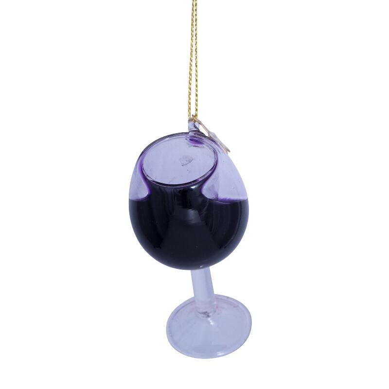 RED WINE GLASS GLASS TREE DECORATION - OTHERLETTERS