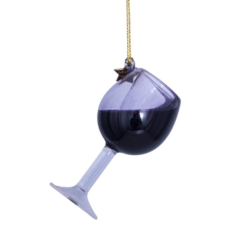 RED WINE GLASS GLASS TREE DECORATION - OTHERLETTERS