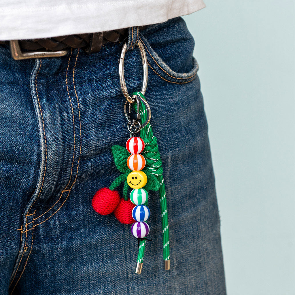 CROCHET CHERRY KEYRING BAG CHARM