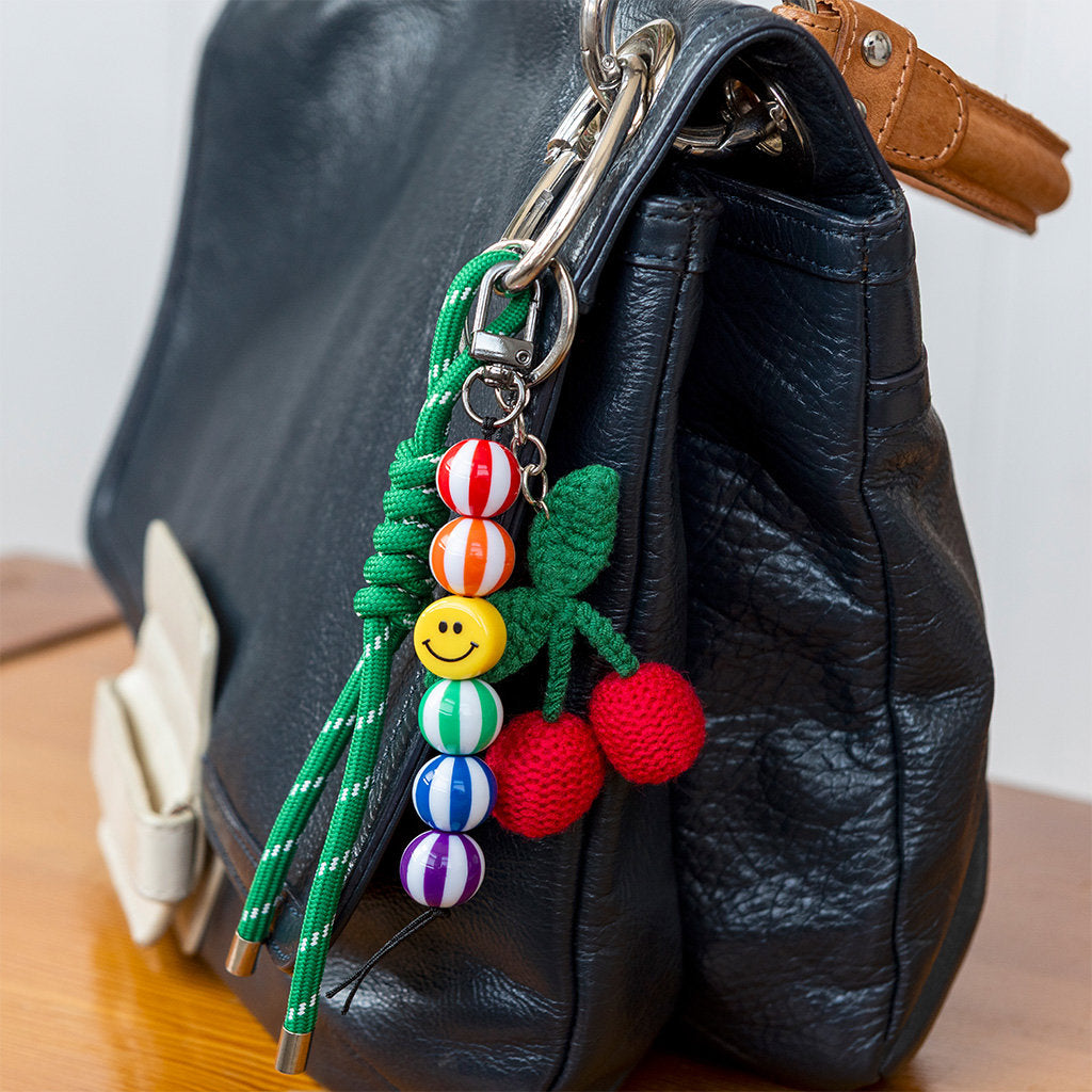CROCHET CHERRY KEYRING BAG CHARM
