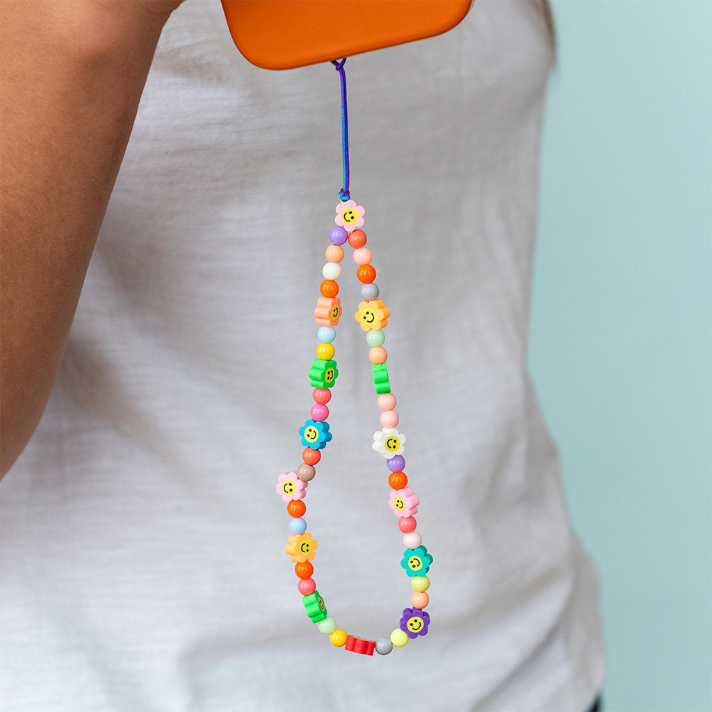 FLOWER POWER BEADED PHONE STRAP