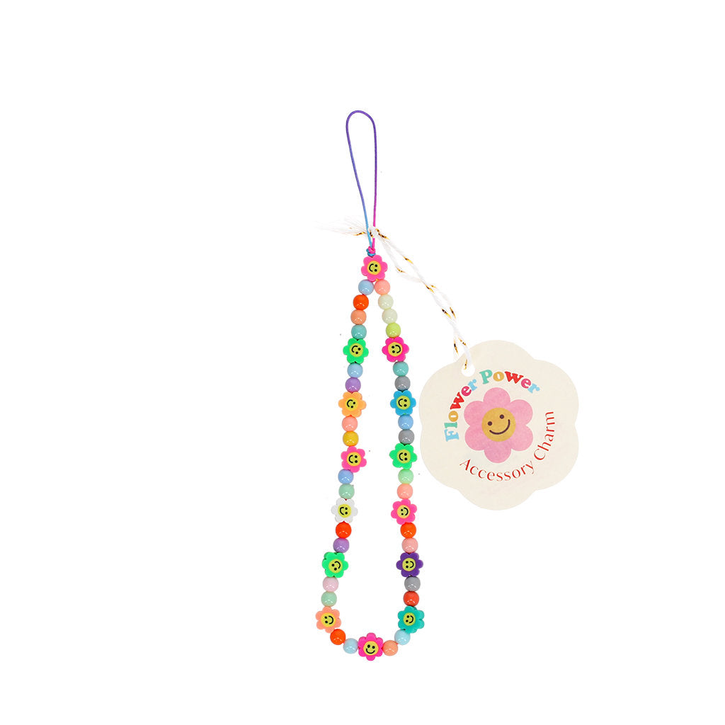 FLOWER POWER BEADED PHONE STRAP
