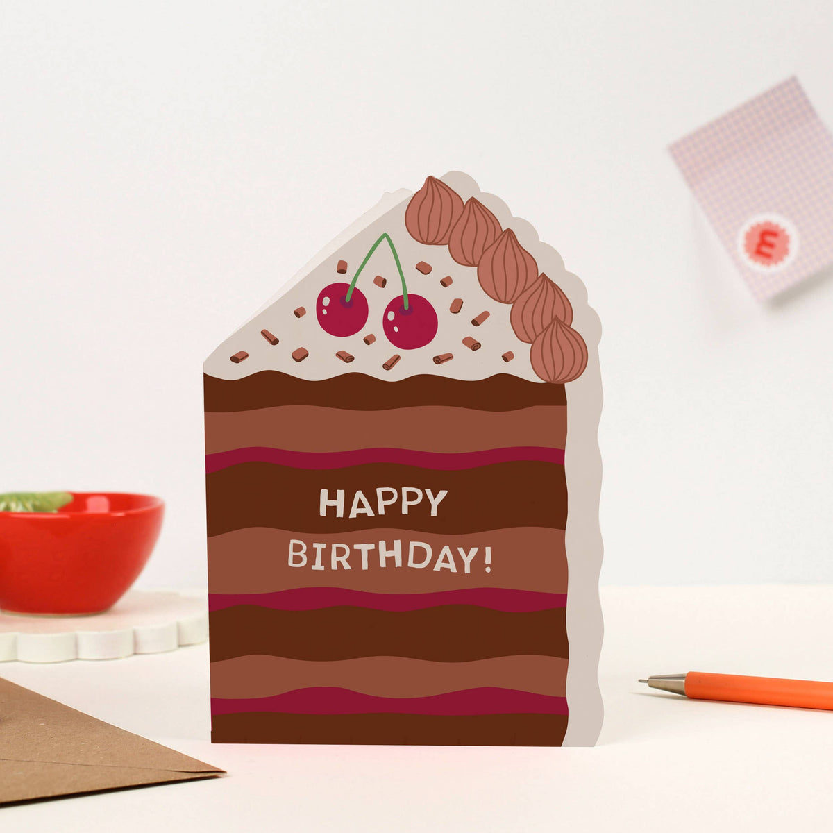 CHOCOLATE CHERRY CAKE BIRTHDAY | CARD BY MIFKINS