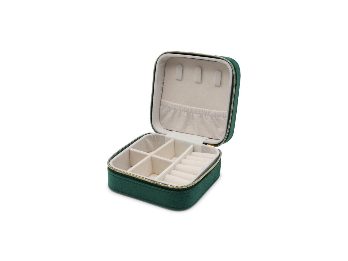 DIANA SQUARE SMALL JEWELLERY BOX | GREEN - OTHERLETTERS